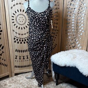 Nine Britton Black and Pink Asymmetrical Dress